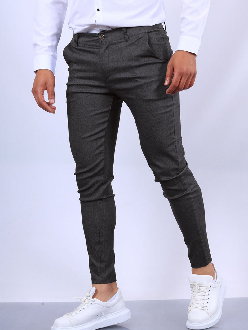 Men's Slim Button Trousers.