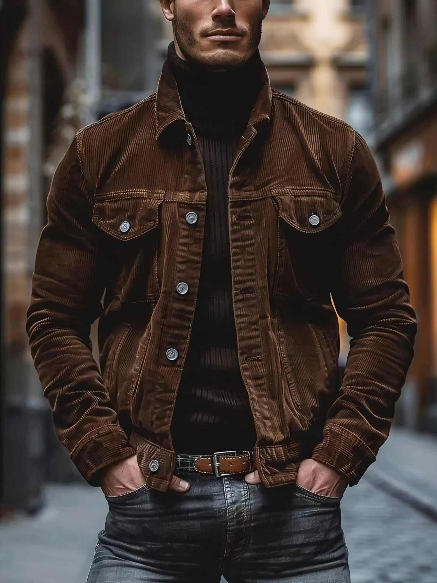 Men's Corduroy Button-Down Jacket