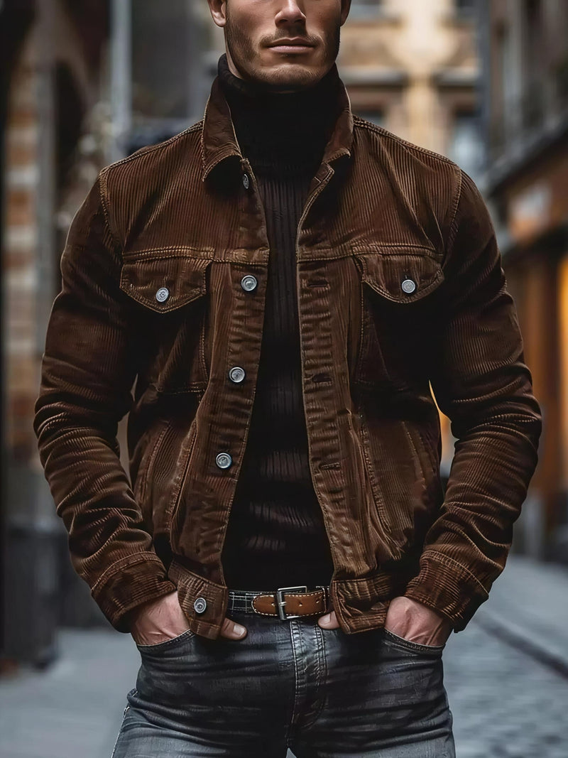 Men's Corduroy Button-Down Jacket