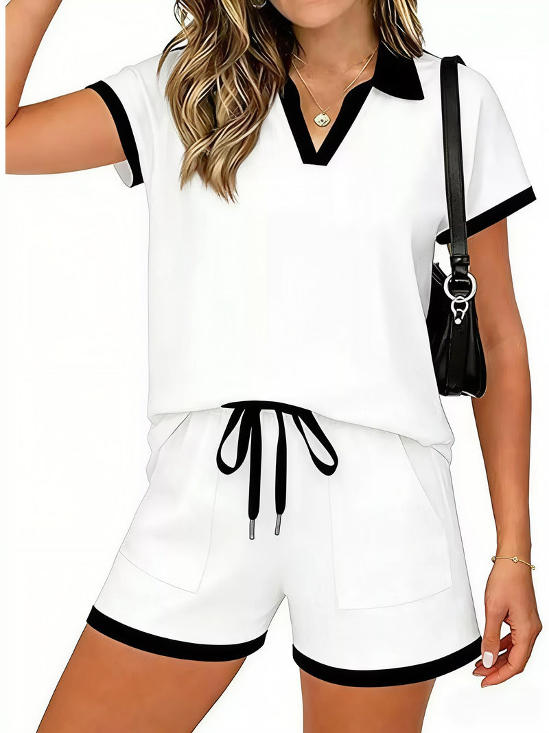 Polo Collar Short Sleeve Set