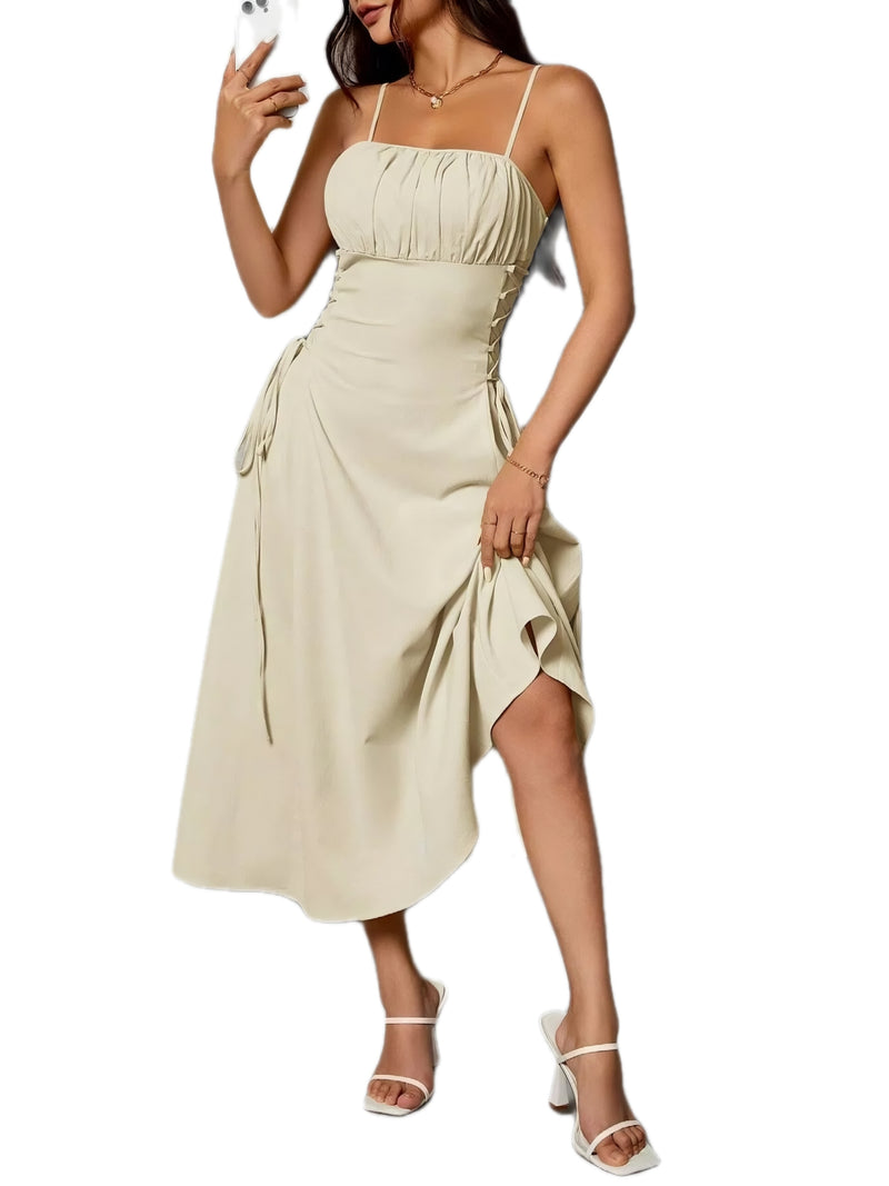 Lace-Up Side A-Line Cami Dress