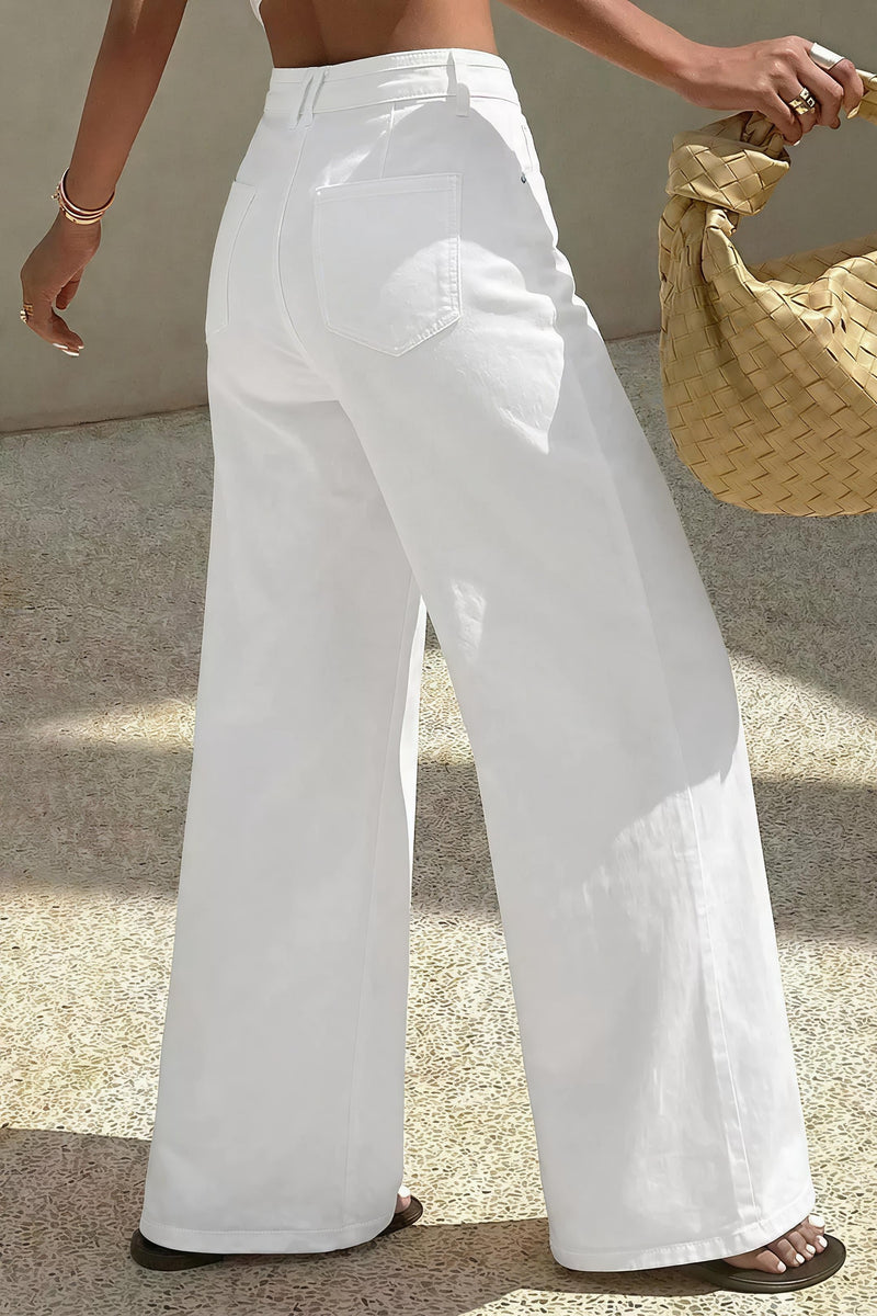 Solid Color Loose Casual Jeans