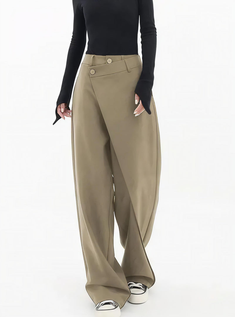 Irregular Wide-leg Pants.
